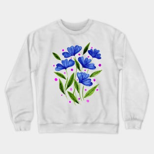 Cute florals - blue and green Crewneck Sweatshirt